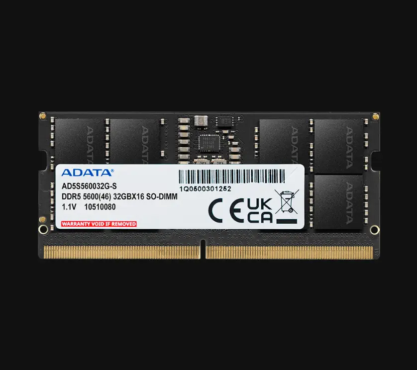 Adata 8GB 5600MHz C46 DDR5 SO-DIMM Laptop Memory