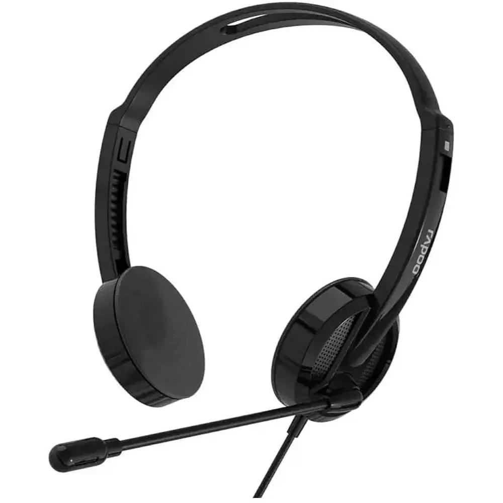 Rapoo H102 Wired Stereo Headset with Rotary Mic – 3.5mm Black
