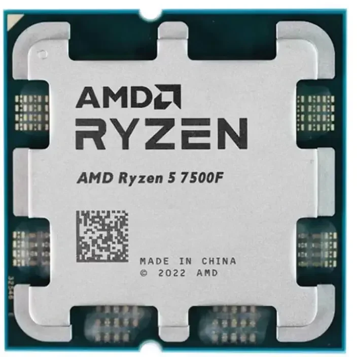AMD Ryzen 5 7500F Processor, 6-Core 12-Thread Zen 4 CPU, 3.7 GHz Base / Up to 5.0 GHz Boost, Socket AM5, 32 MB L3, DDR5 (Tray)