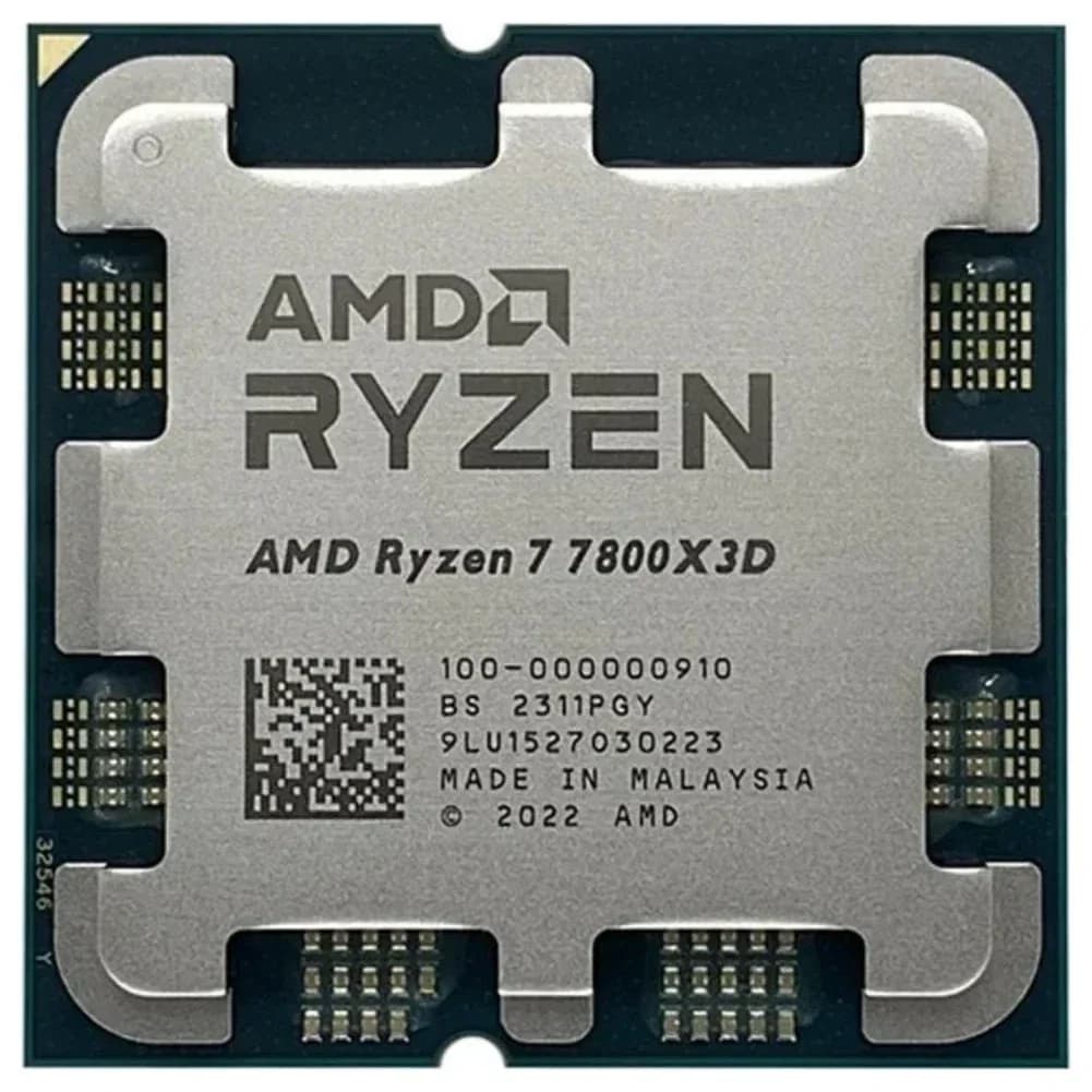 AMD Ryzen 7 7800X3D Desktop Processor, AM5, 8-Core 16-Thread, Up To 5GHz Boost, 120W, Tray