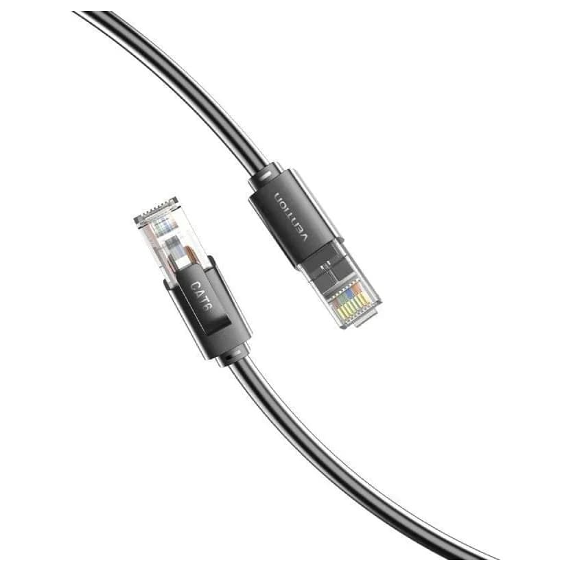 Vention Cat-6 UTP Patch Cable, 1000Mbps, 26AWG, 250MHz, Gold Plated, 3M, Black, IBRBI
