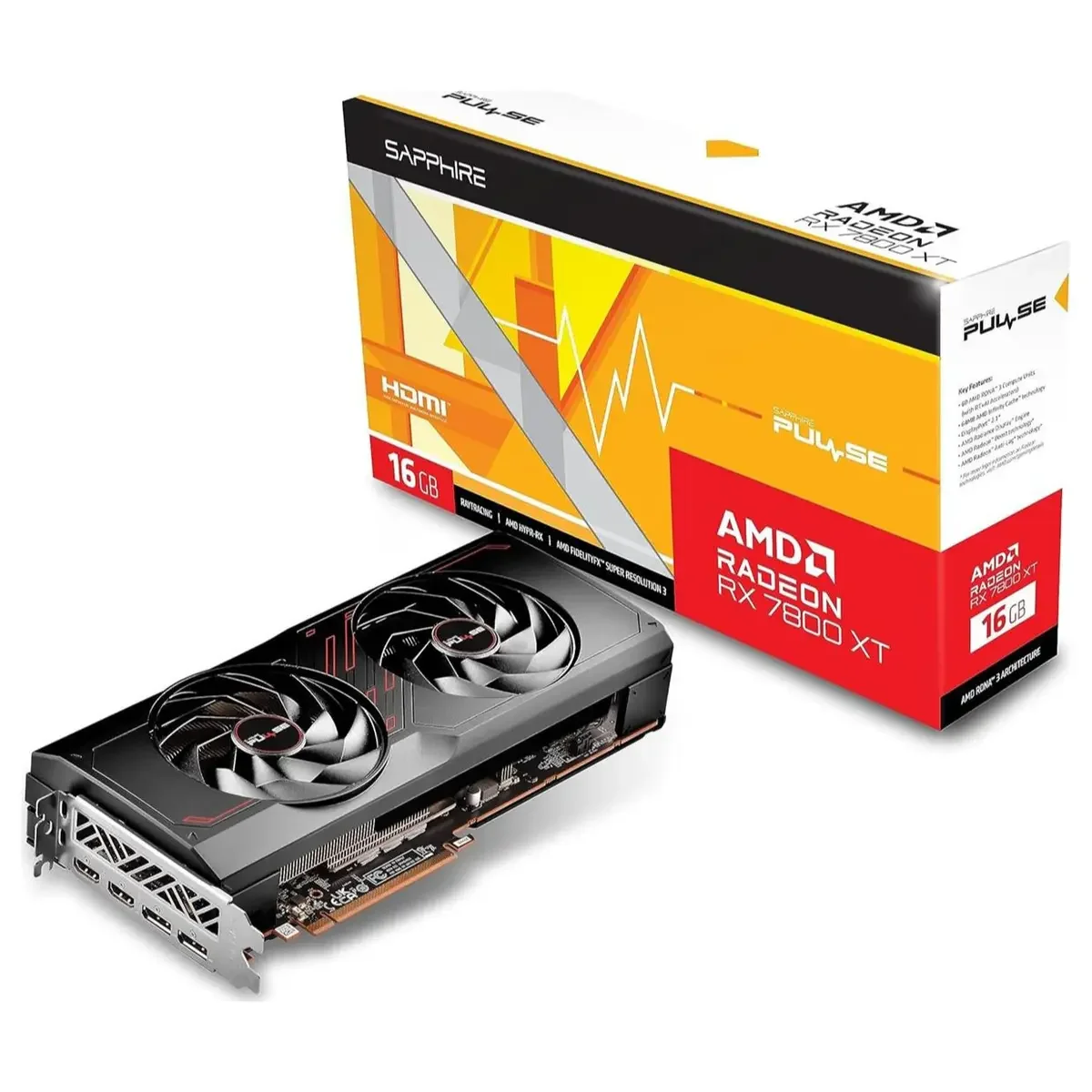 Sapphire Pulse AMD Radeon RX 7800 XT Graphics Card, 16GB 256 Bit DDR6, Boost Clock Up To 2430MHz