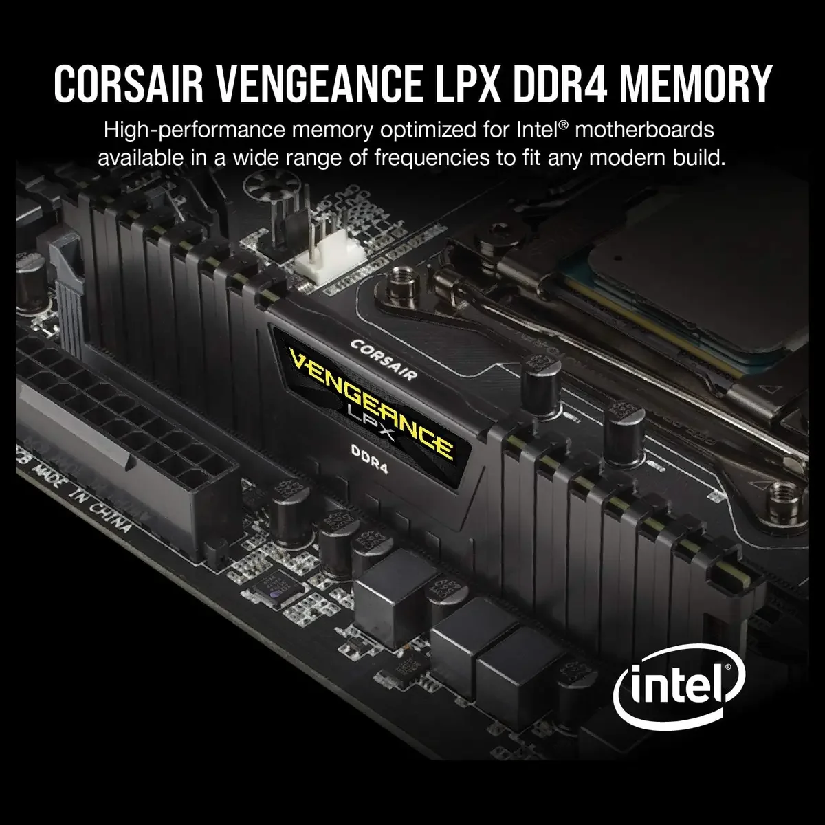 Corsair Vengeance LPX 16GB 2x8GB DDR4 3200MHz C16 UDIMM Memory Kit CMK16GX4M2E3200C16 Black