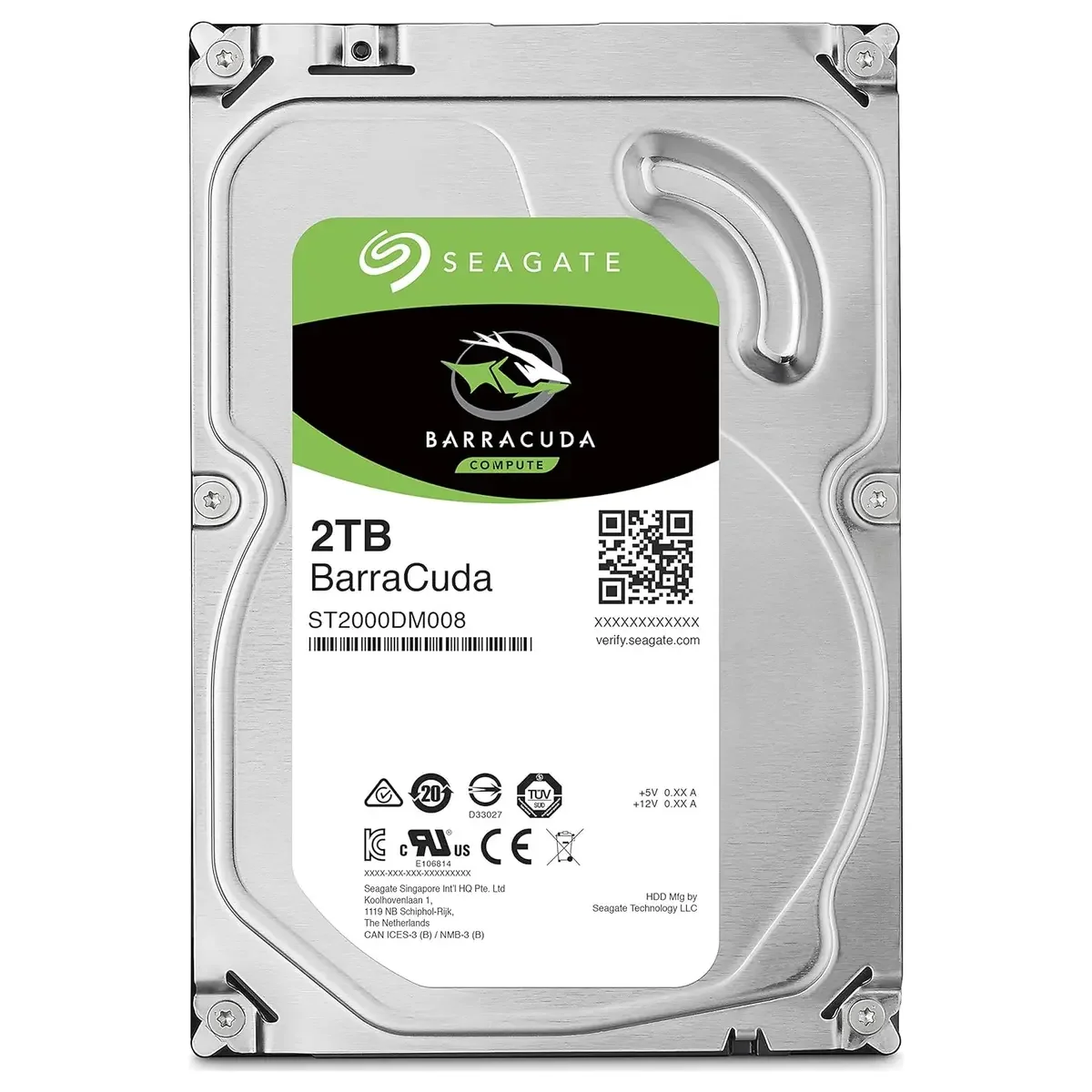 Seagate BarraCuda Internal Hard Drive 2TB 3.5 Inch SATA 6Gb/s 7200 RPM 256MB Cache Black ST2000DM008