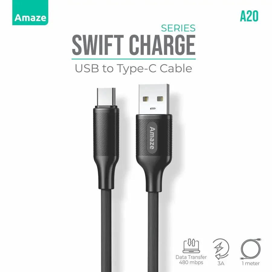 Amaze Swift Series USB to Type C Cable 3A 1m | A20