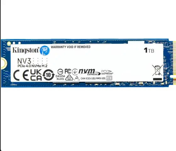 Kingston NV3 1TB M.2 2280 PCIe 4.0 NVMe SSD SNV3S/1000G, 6000MB/s